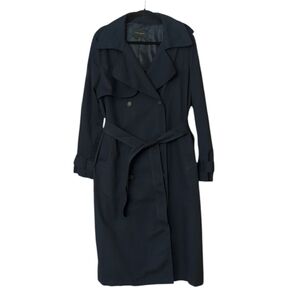 Banana Republic Dark Blue Double Breasted Belted Trench Coat Size L Tall